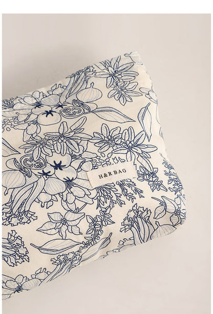 Floral Print Sweet Simple Cosmetic Bag