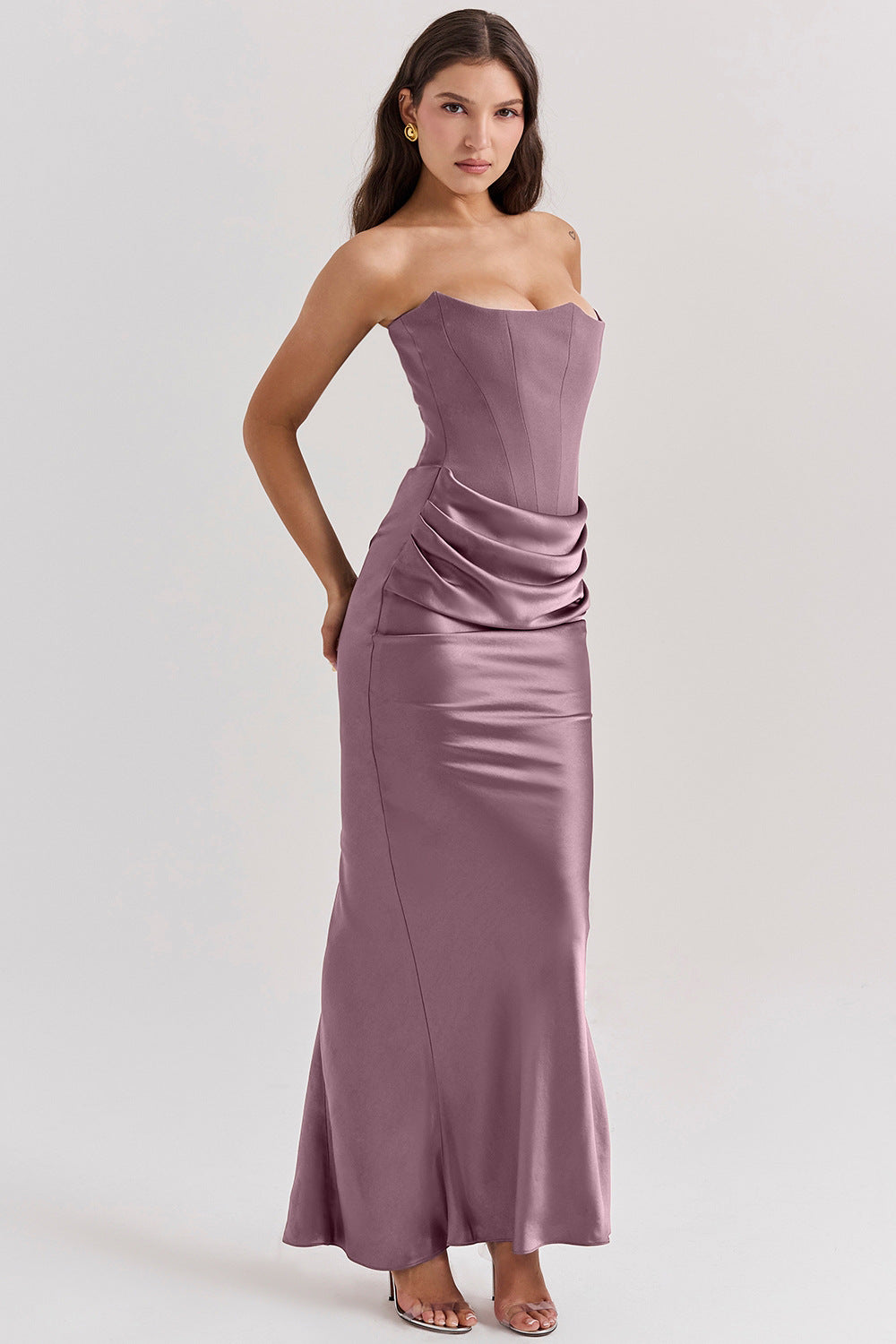 Sexy Strapless Fishtail Maxi Dress