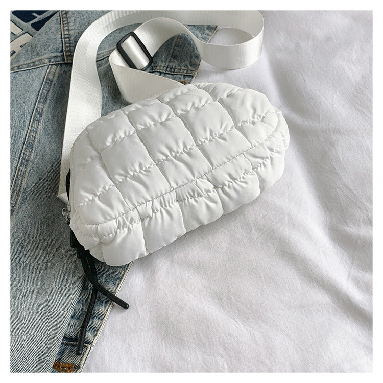 Candy Color Plaid Waist Bag Casual Chest Bag