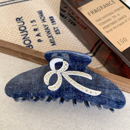 Simple Blue Geometric Acetate Hair Claw