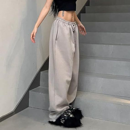 Straight Drawstring Loose Sports Pants