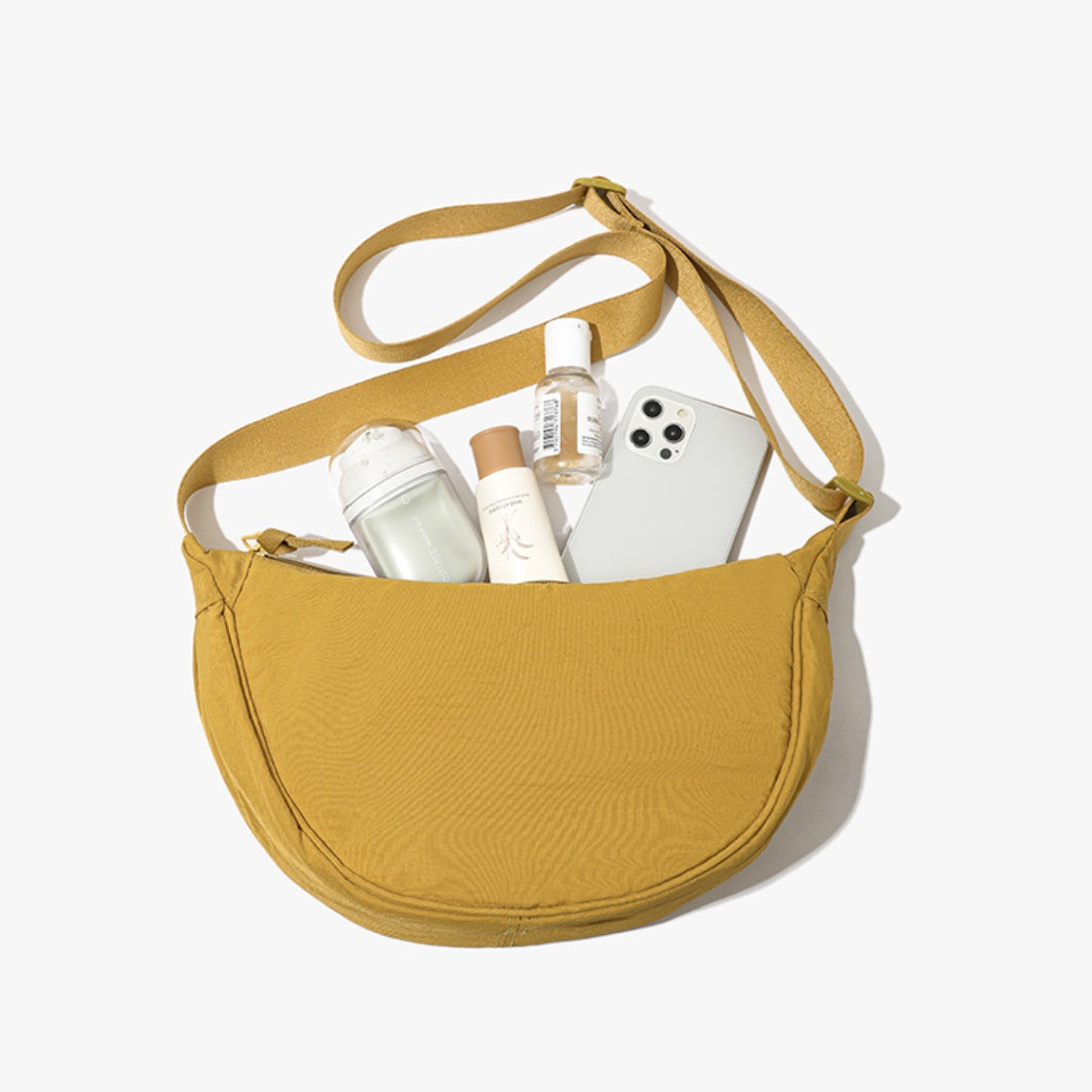 Solid Color Portable Nylon Shoulder Bag