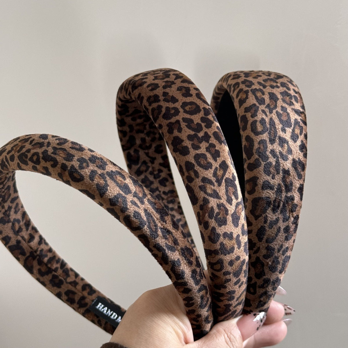 Oversized Double-Layer Leopard Print Hair Tie