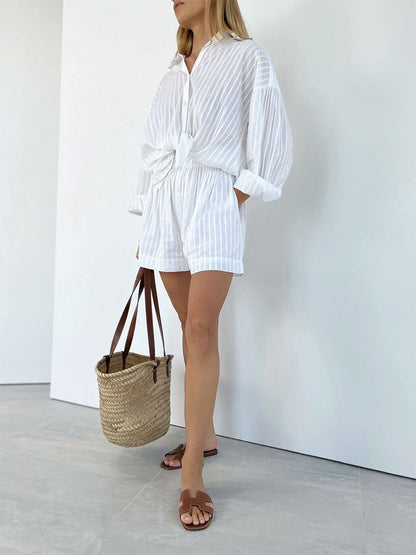 Floral Stripe Shirts & Shorts