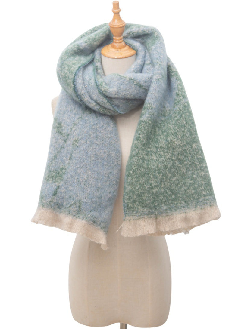 Contrasct Color Floral Print Scarves