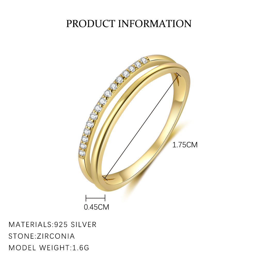 Zircon Cross Simple Adjustable Rings
