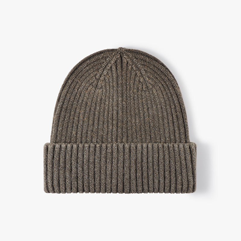 Washed Ribbed Knit Hat Solid Color Beanie