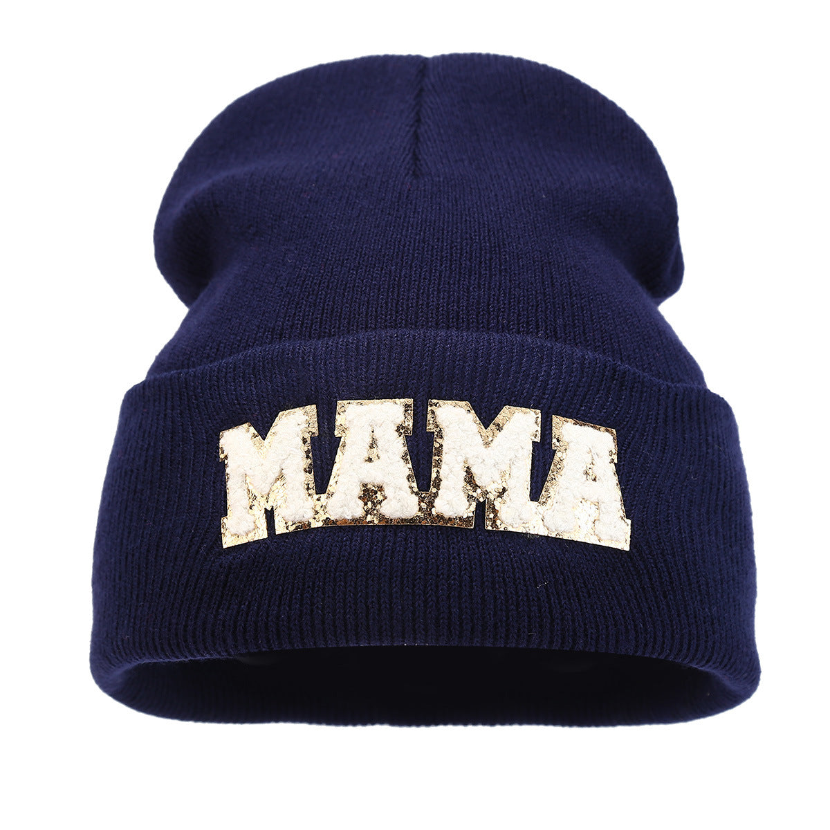 Simple Solid Color Letter Embroidery Knit Beanie