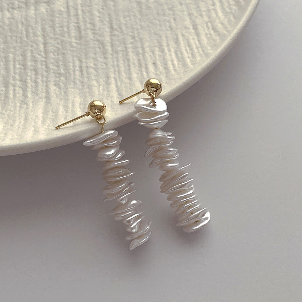 Asymmetric Corals Shells Drop Stud Earrings