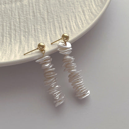 Asymmetric Corals Shells Drop Stud Earrings