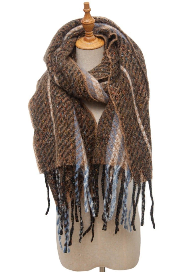 Striped Contrast Color Scarves