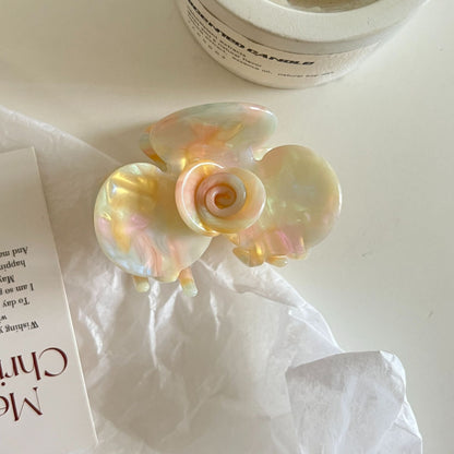 Cute Color Block Camellia Acetate Hair Claw