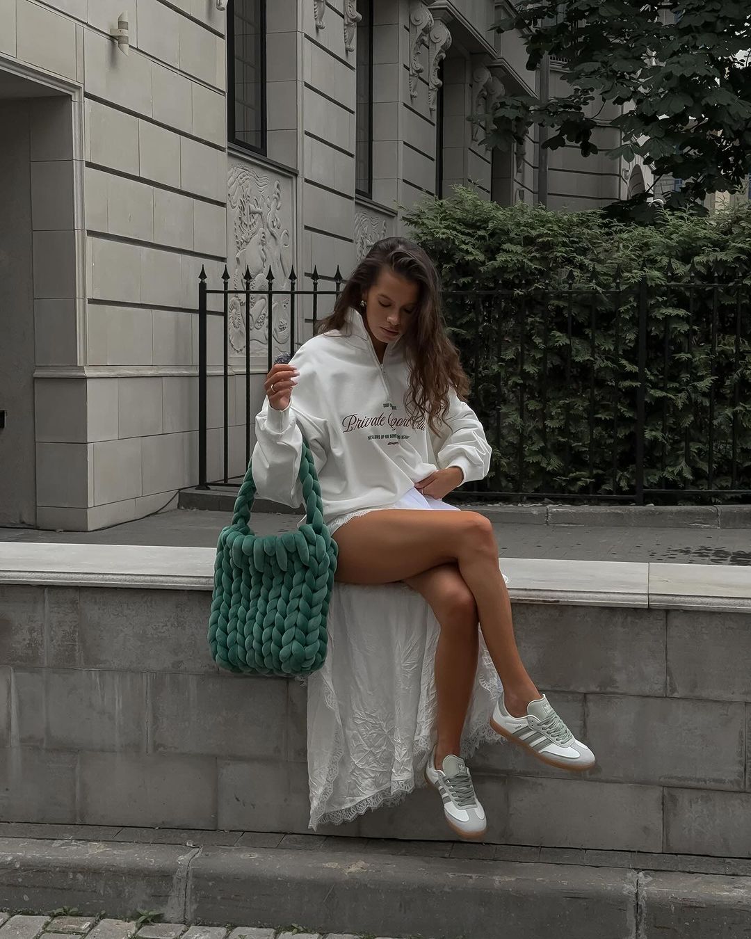 Zipper Letter Print Loose Hoodie