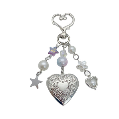 Metal Love Beads Keychain Bag Charms