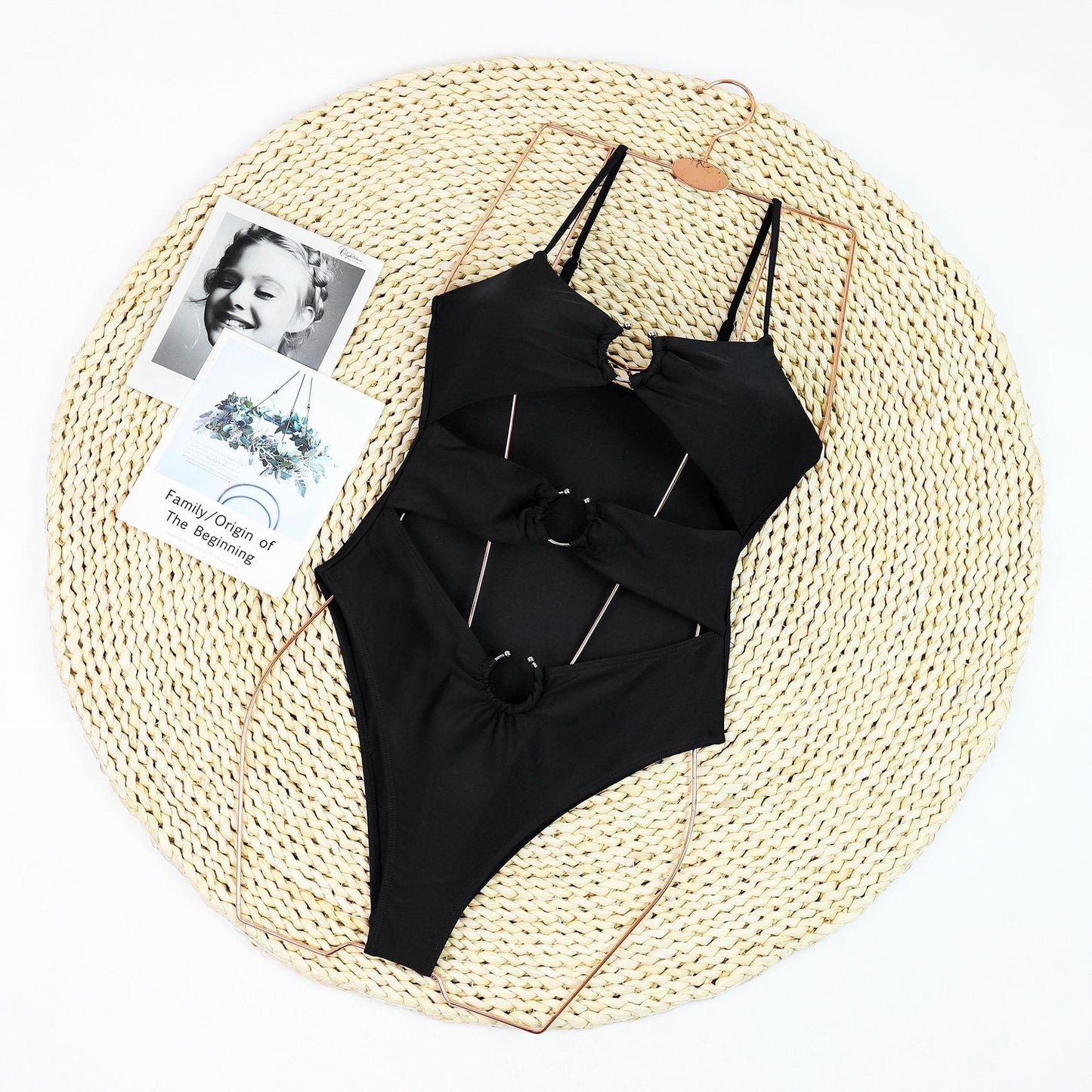 Black Sexy Hollow Out One Piece Swimwear