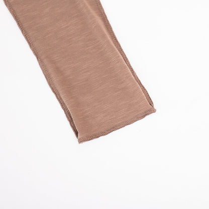 Patchwork Round Neck Simple Tops