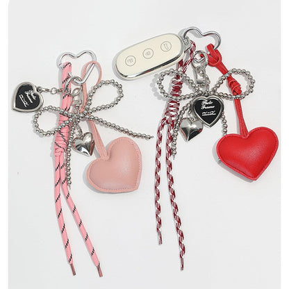 Simple Bow Heart Keychain Bag Charm