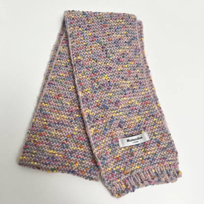 Multicolor Spot Short Knit Warm Scarve