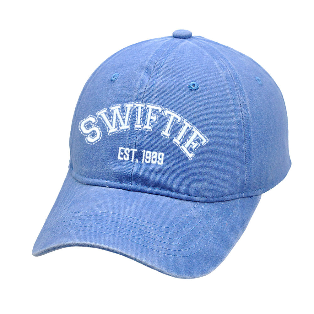 Letter Enbroidered Washed Simple Baseball Caps