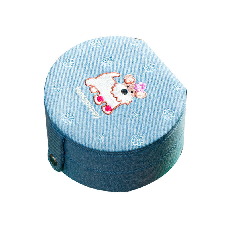 Cute Embroidered Puppy Travel Jewelry Case