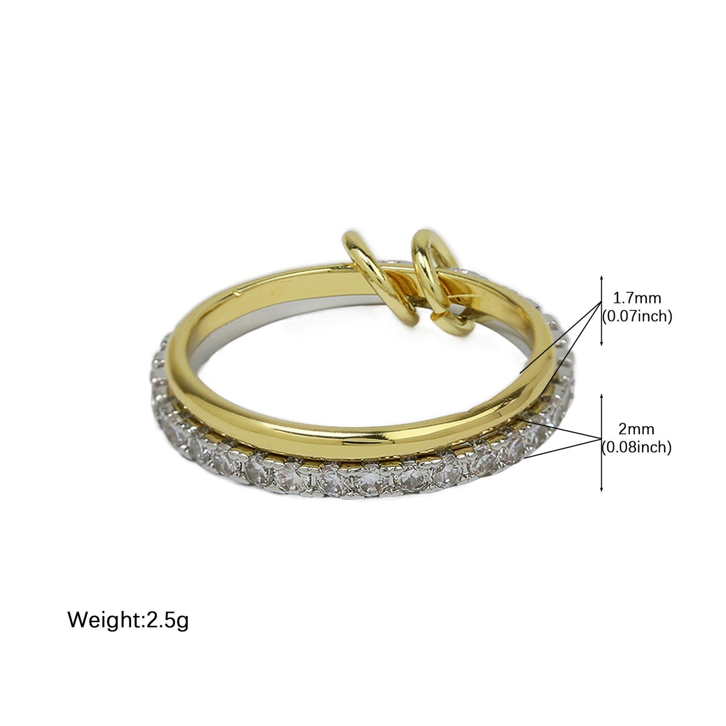 Color Block Rhinestone Interlocking Stackable Rings