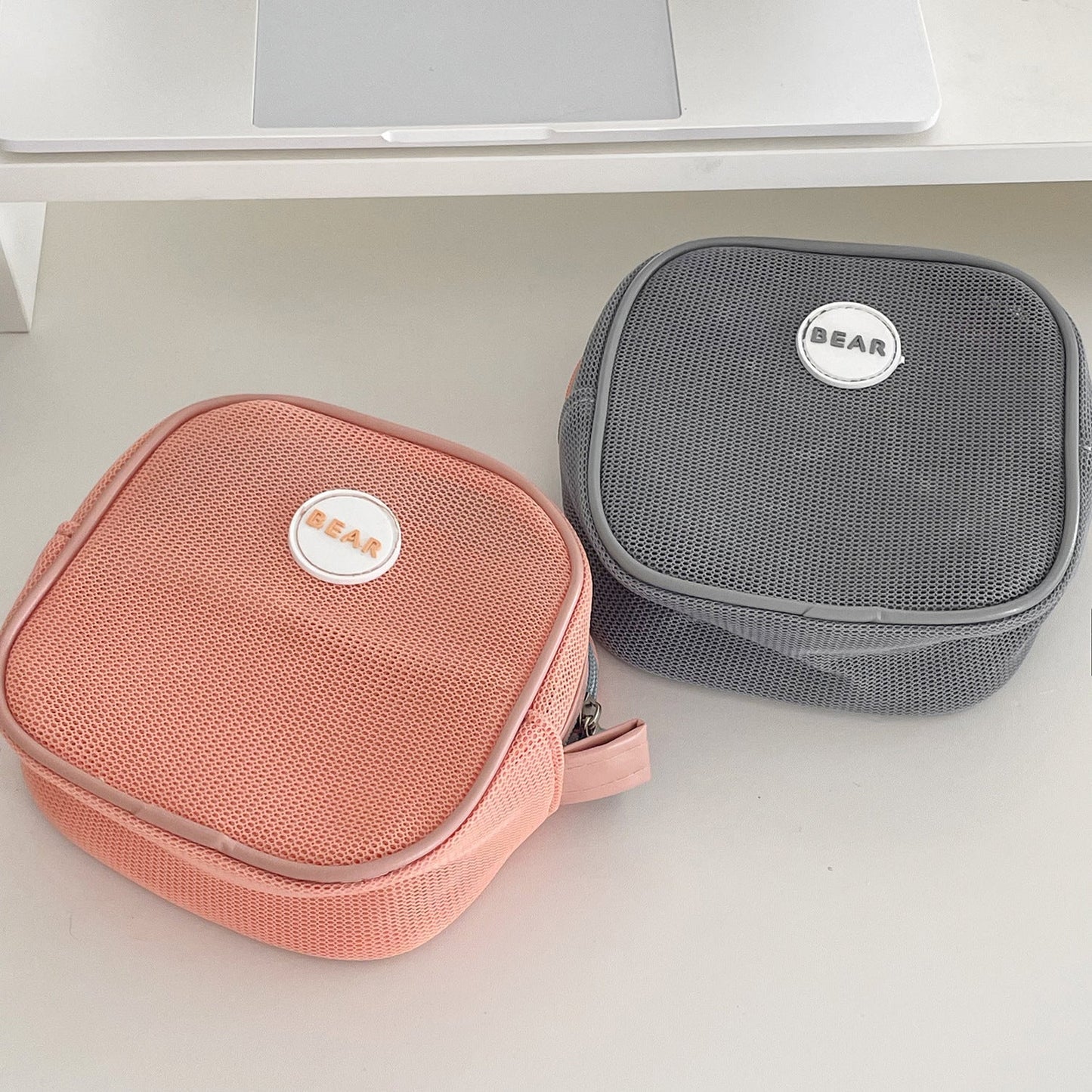 Square Solid Color Mini Make Up Bags