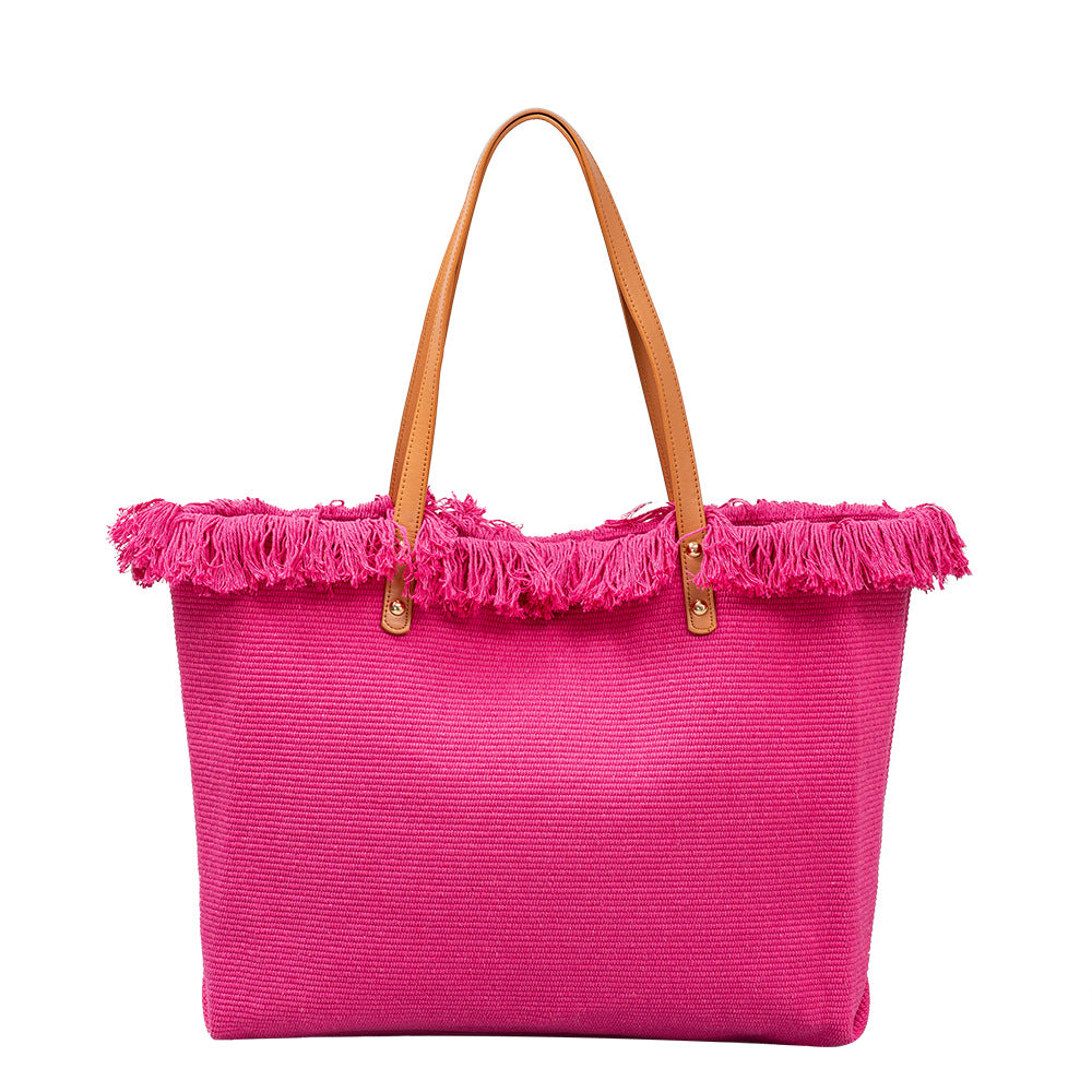 Solid Color Tassel Shoulder Bags