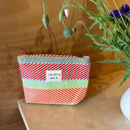 Color Block Striped Large Capacity Make Up Bag