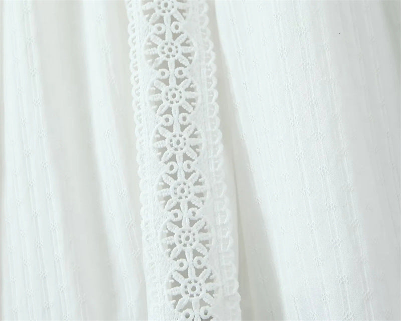 White Lace String Tie Flounce Sweet Set