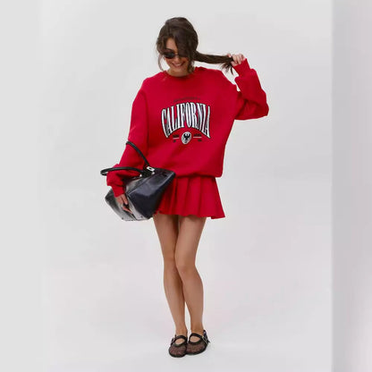 Vintage Loose Casual Print Hoodie