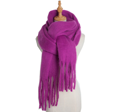 Solid Color Simple Tassel Scarves