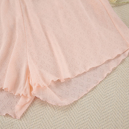 Love Jacquard Solid Color Sleepwear Sets