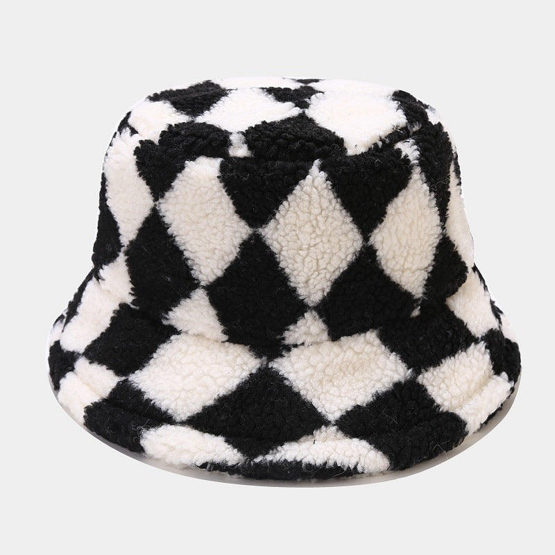Diamond Pattern Rocker Fleece Bucket Hats