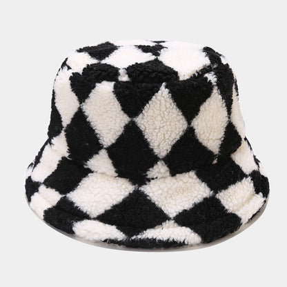 Diamond Pattern Rocker Fleece Bucket Hats