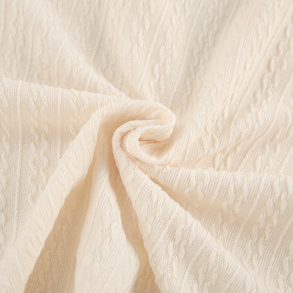 Simple Knit Solid Color Sleepwear Sets