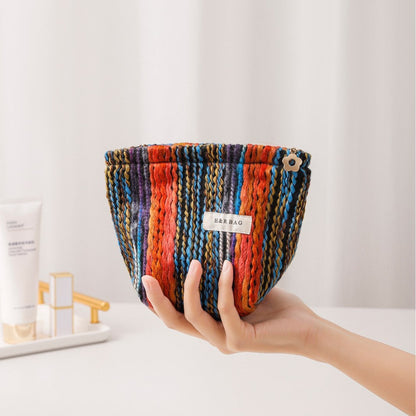 Vintage Knitted Travel Makeup Bag