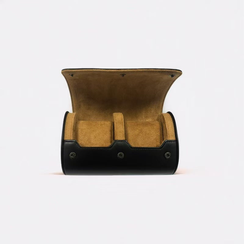 Solid Color PU Leather Watch Roll Case