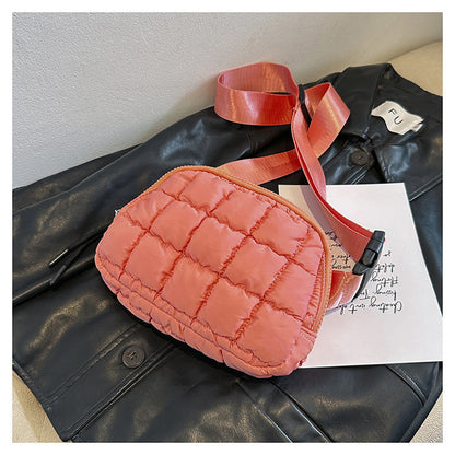 Candy Color Plaid Waist Bag Casual Chest Bag