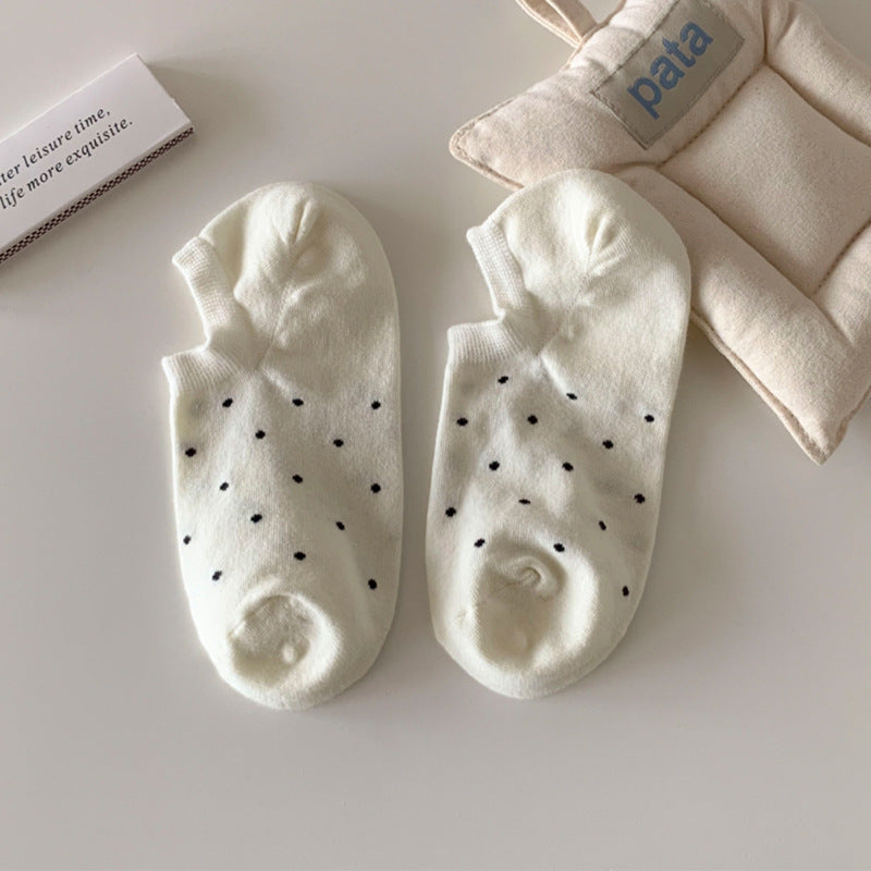 Polka Dot Simple Low Ankle Socks