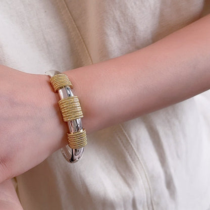 Chunky Textured Wire Twisted Bangle Bracelet