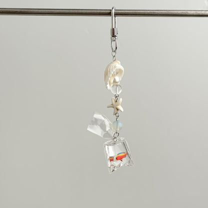 Cute Seashell Fish Keychain Bag Charm