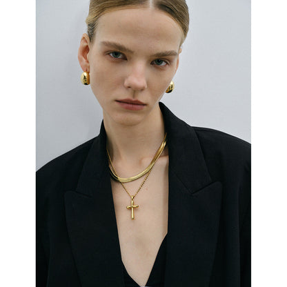 Simple Vintage Cross Pendant Nevklace