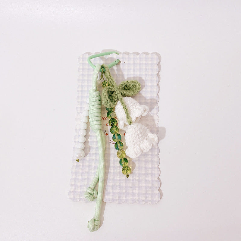 Cute Color Block Beaded Keychain Bag Charm