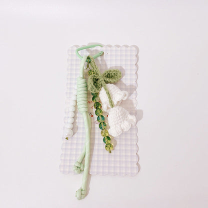 Cute Color Block Beaded Keychain Bag Charm