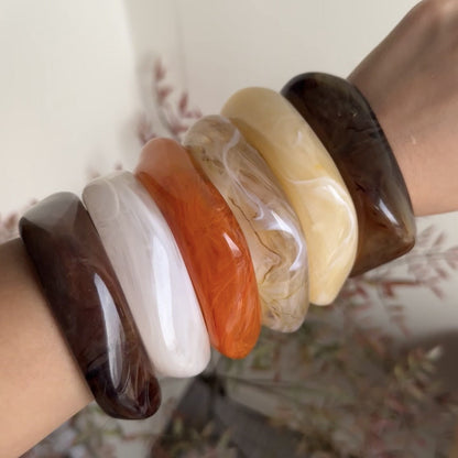 Irregular Acrylic Resin Bangle Bracelets