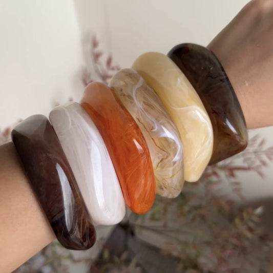 Irregular Acrylic Resin Bangle Bracelets