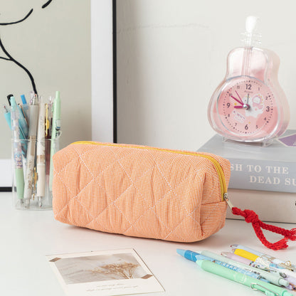 Large Capacity Color Block Plaid Storage Bag