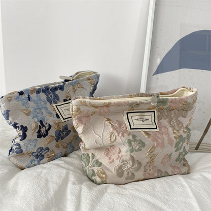 Flower Print Sweet Large Capacity Make Up Bag