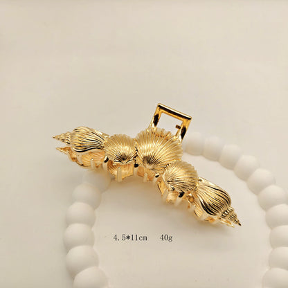 Elegant Striped Scallop Shell Hair Clip