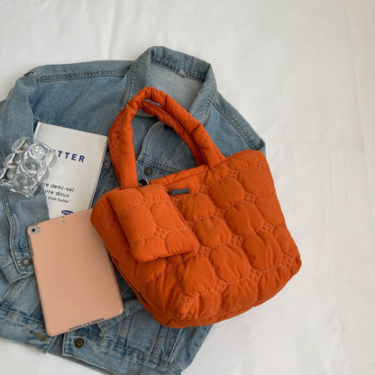 Simple Solid Color Large Capacity Tote Bag